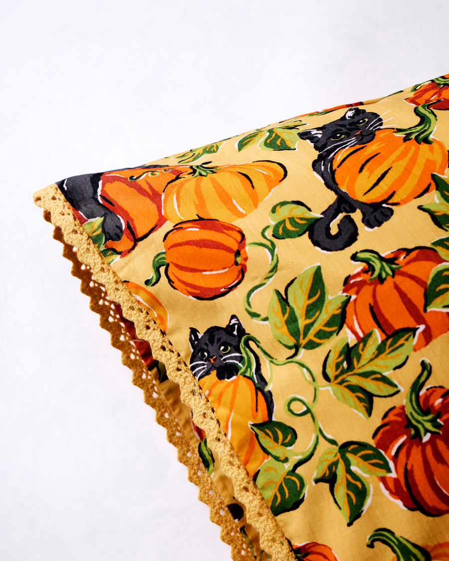 Pumpkin Prowl - Lace Trim Pillowcase (Set of 2) - Salted Caramel