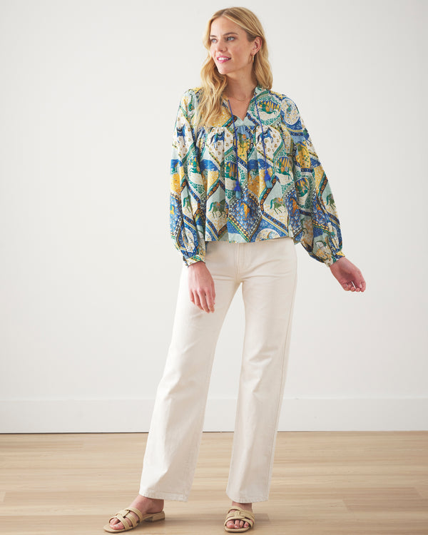 High Horse - Tides Turned Blouse - Sage - Printfresh