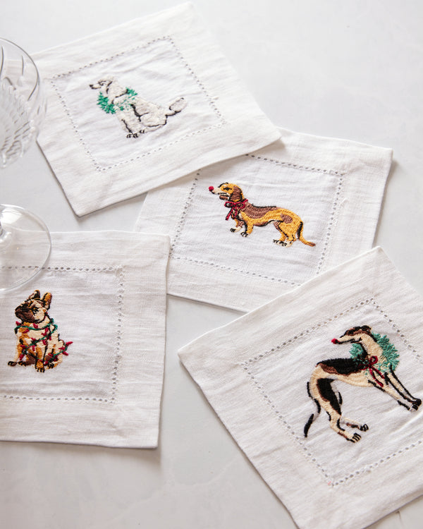 Happy Howlidays - Cocktail Napkins Set Of 4 - Cloud - Printfresh