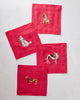 Happy Howlidays - Cocktail Napkins Set Of 4 - Ruby - Printfresh