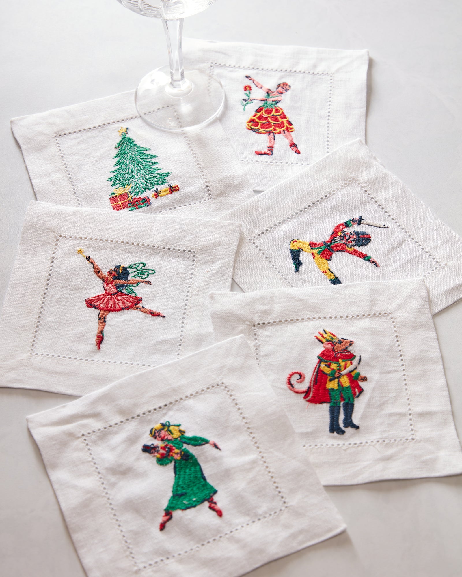 Nutcracker Dreams - Cocktail Napkins Set Of 6 - Cloud - Printfresh