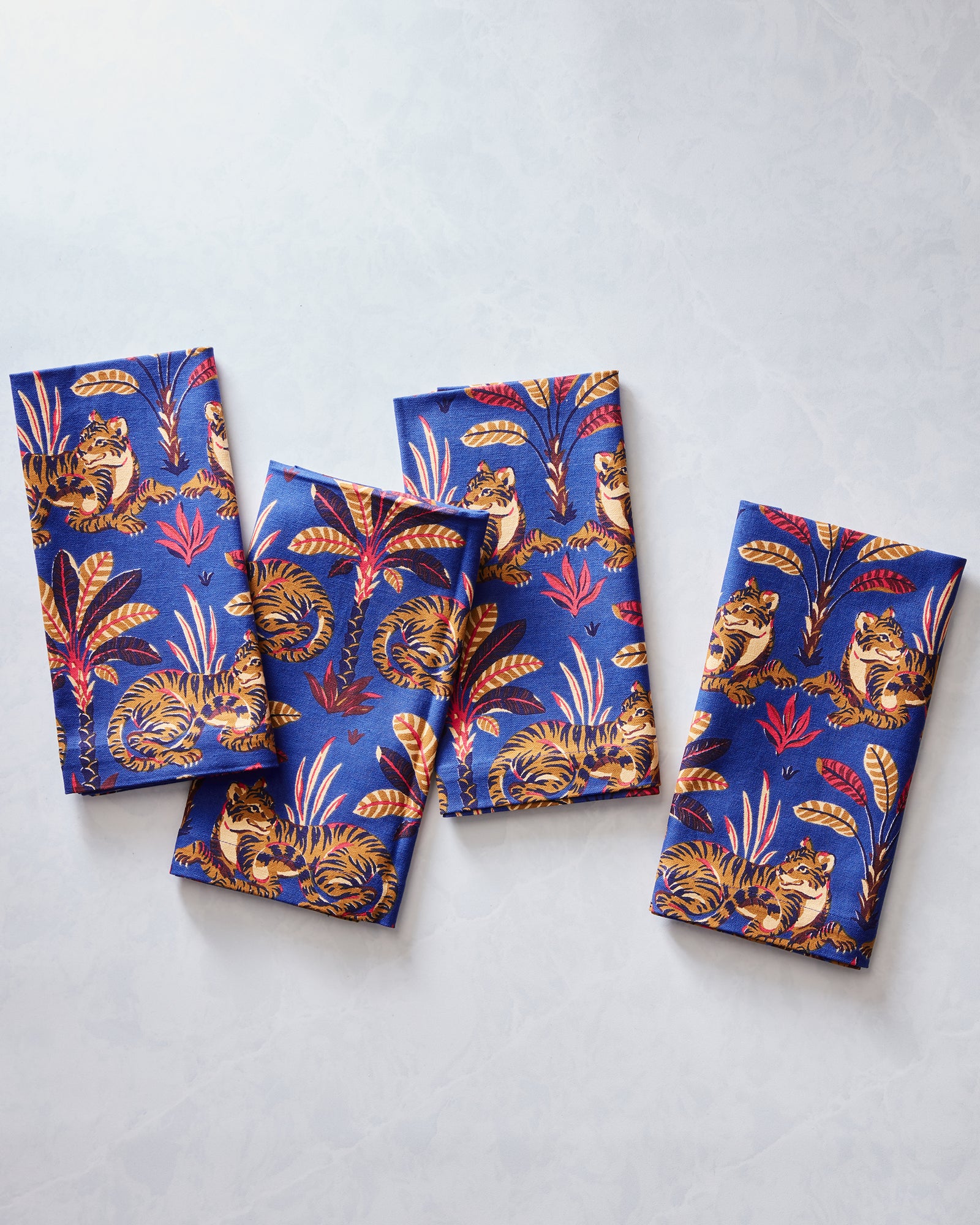 Untamed Tiger - Dinner Napkins Set Of 4 - Grape Soda - Printfresh