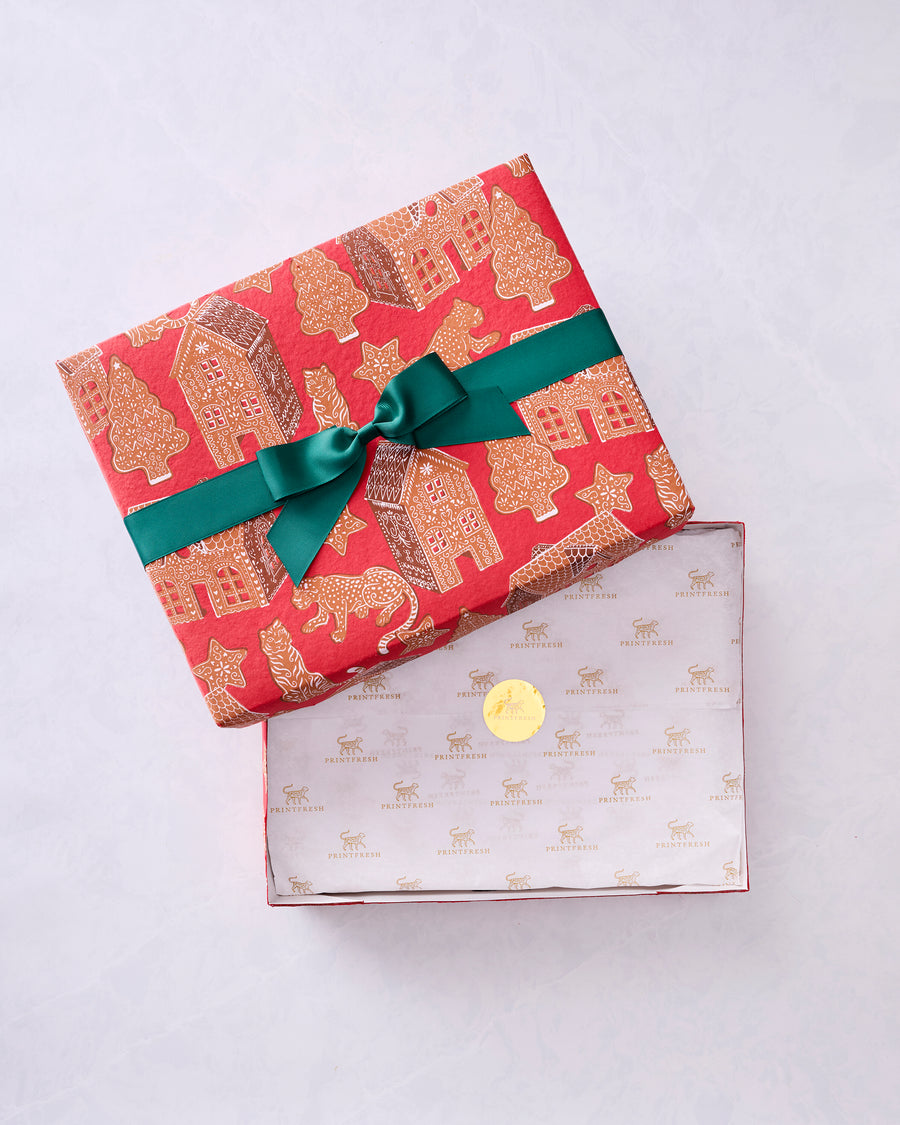 Gingerbread Party - Gift Wrapping - Ruby