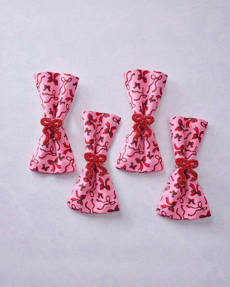 Red Ribbons - Tablescape Bundle - Pink Tinsel - Printfresh