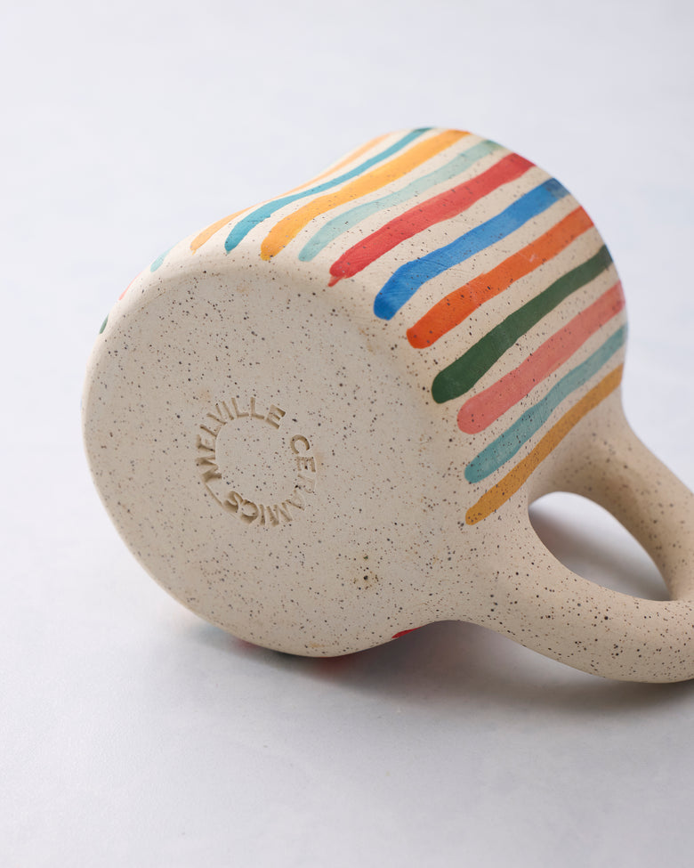 Multi - Rainbow Striped Mug - Melville Ceramics - Printfresh