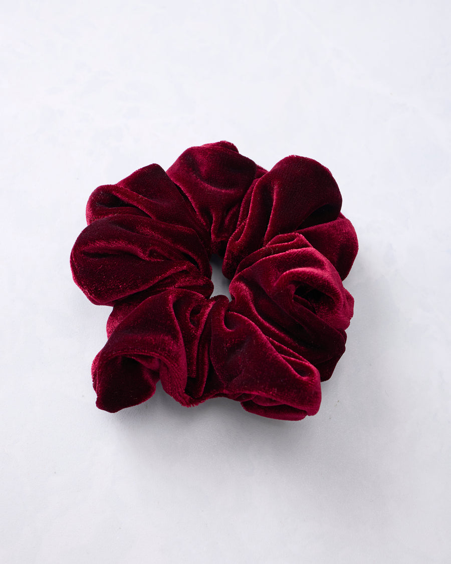 Red - Dark Red Velvet Scrunchie - Stitched By Lexi - Printfresh