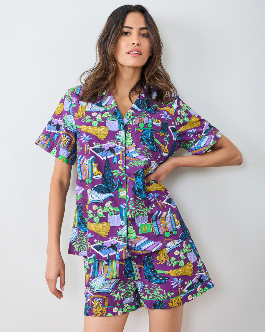 Elphaba's Alchemy - Short PJ Set - Brewed Blackberry - Printfresh