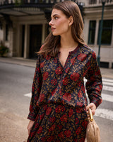 Midwinter Bloom - Drew Blouse - Garnet