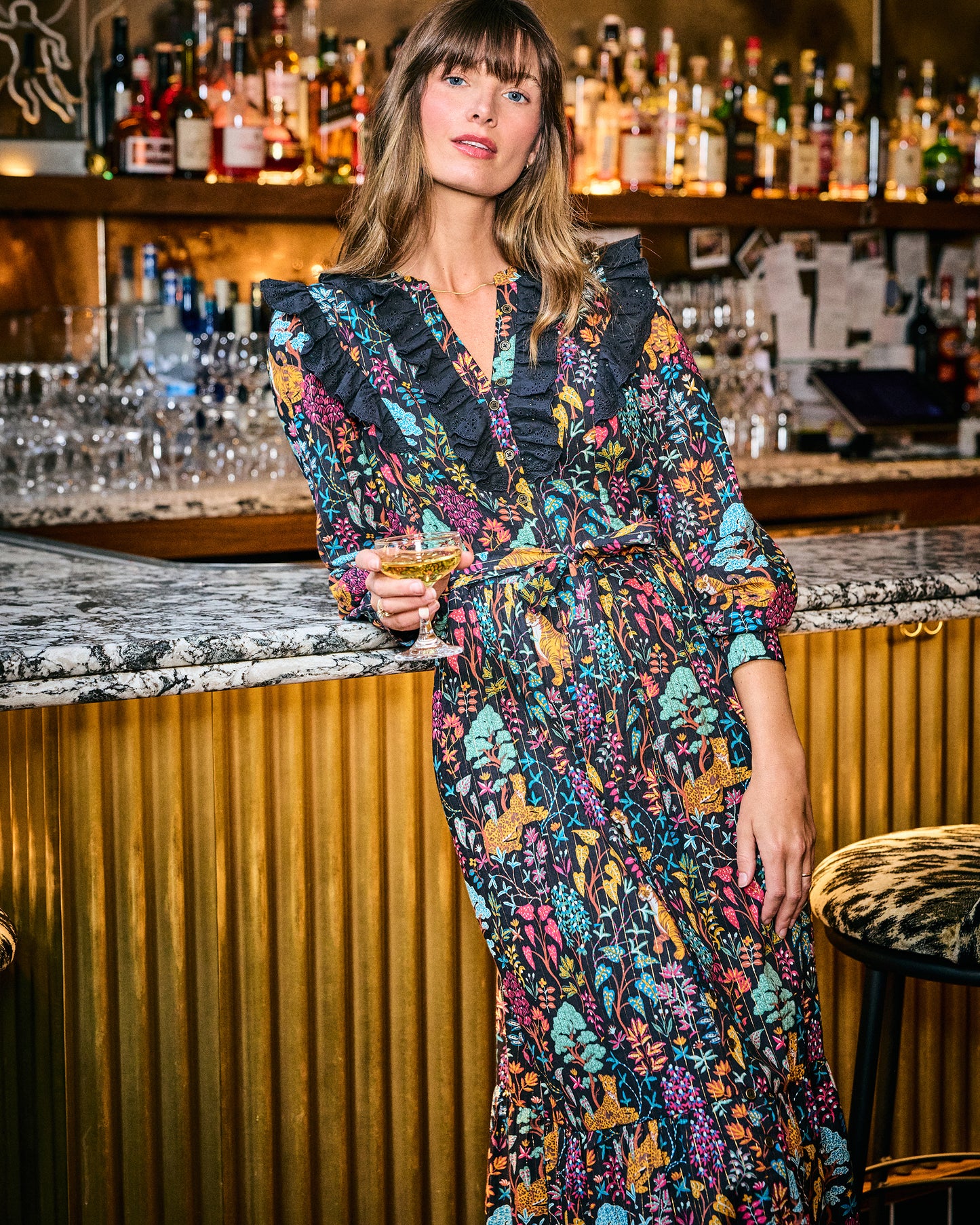 Garden Menagerie - Macy Dress - Ink - Printfresh