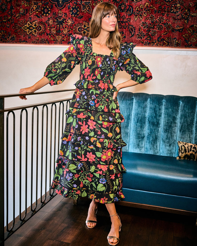 Moonlit Botanical - Isla Dress - Ink - Printfresh