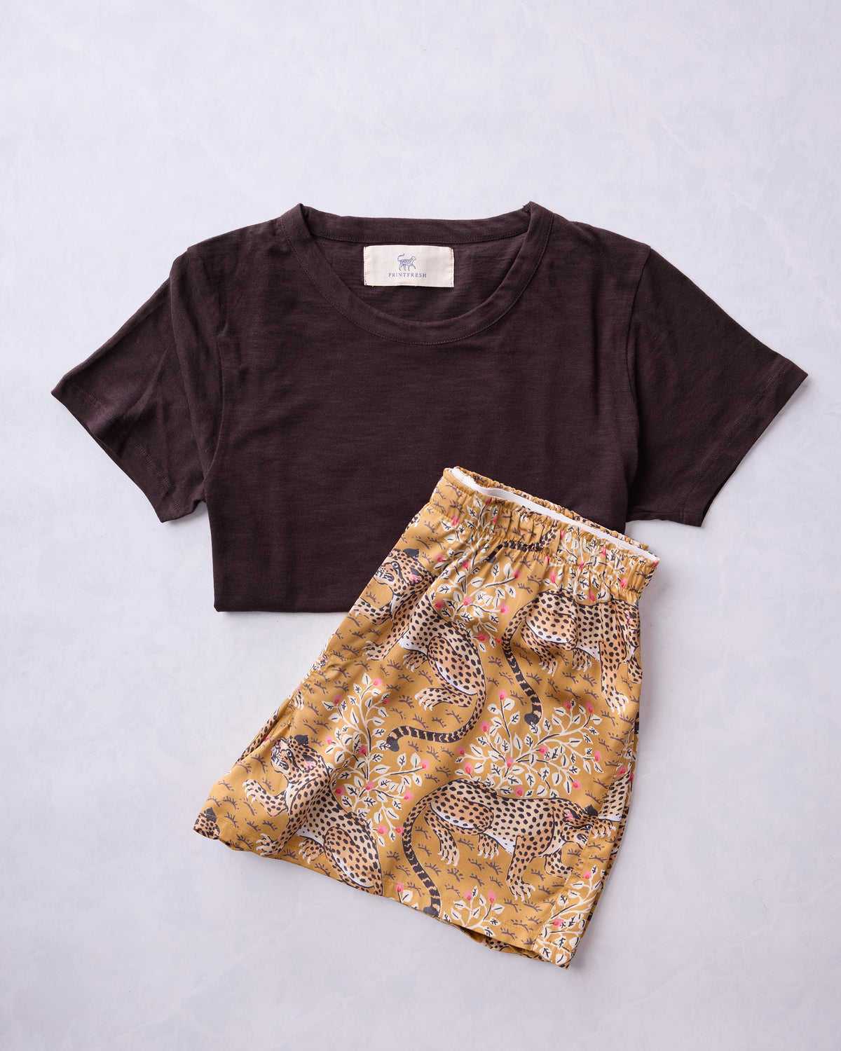 Bagheera - Eco Satin Boyfriend Boxers & Saturday Tee Bundle - Multi - Printfresh