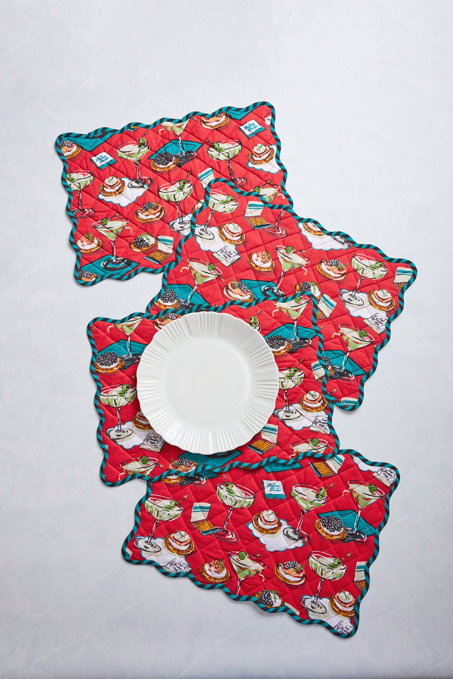 Blinis & Martinis - Set of 4 Placemats - Matchbook Red - Printfresh