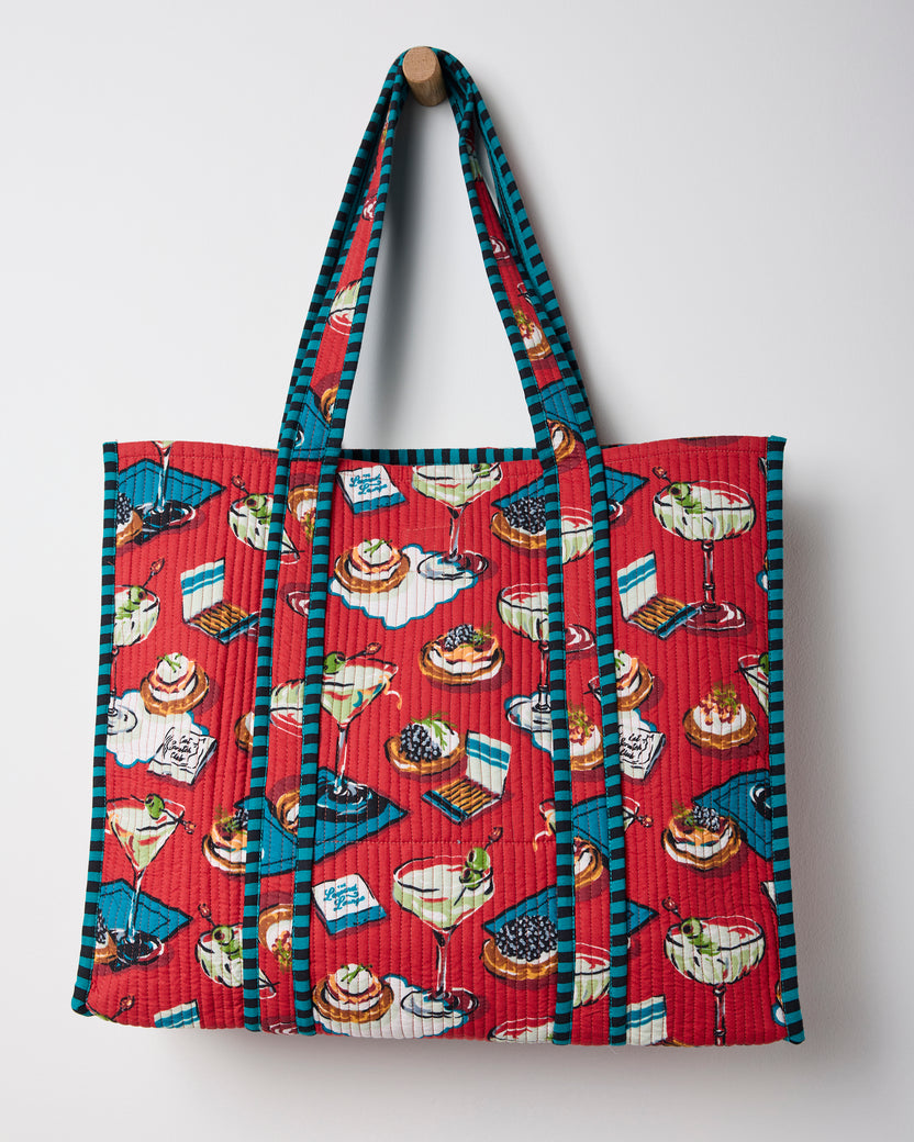 Blinis & Martinis - The Traveler Tote - Matchbook Red - Printfresh