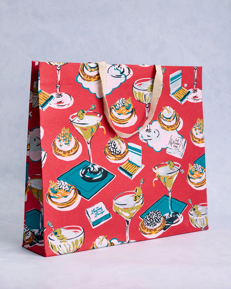 Blinis & Martinis - Handmade Gift Bag - Matchbook Red - Printfresh