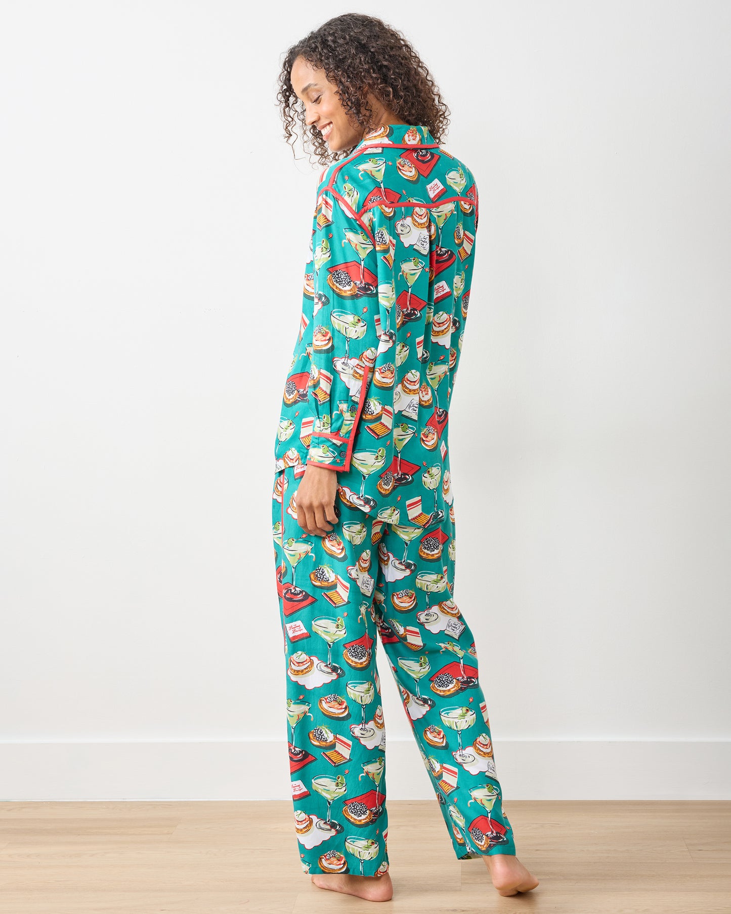 Blinis & Martinis - Eco Satin Hepburn Set - Mid Century Blue - Printfresh