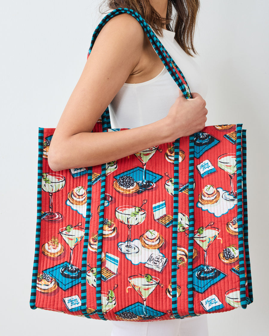 Blinis & Martinis - The Traveler Tote - Matchbook Red - Printfresh