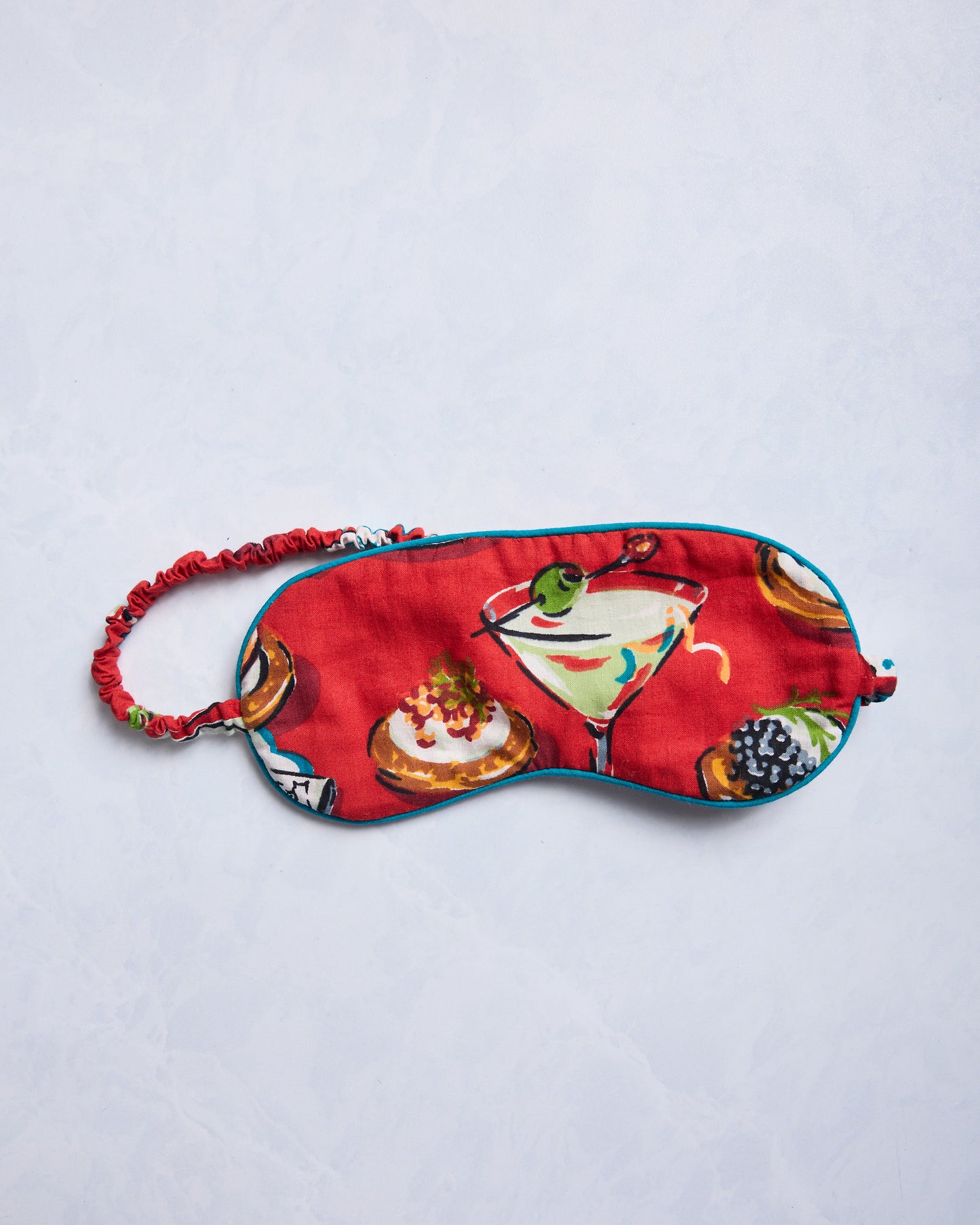 Blinis & Martinis - Midweight Flannel Eye Mask - Matchbook Red - Printfresh