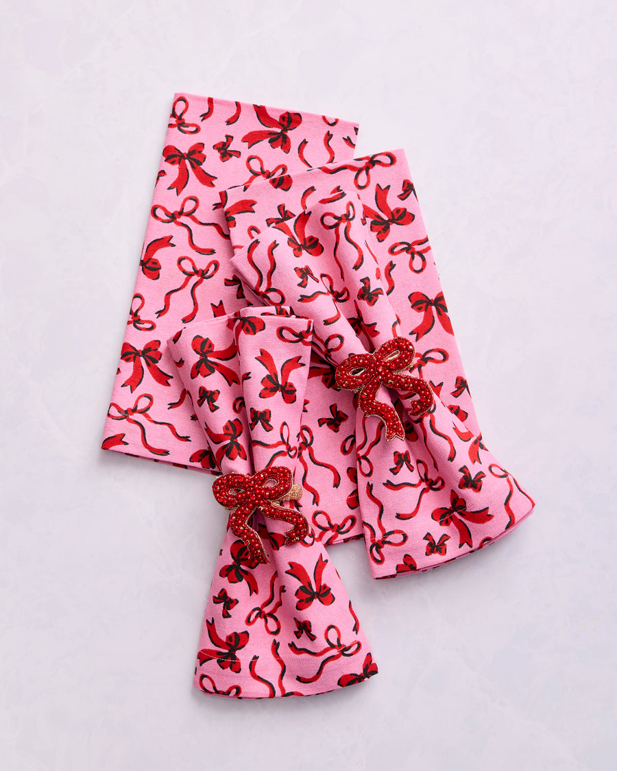 Red Ribbons - Tablescape Bundle - Pink Tinsel - Printfresh