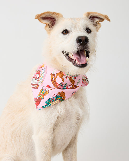 Cowboy Christmas - Pet Bandana - Pink Boots - Printfresh