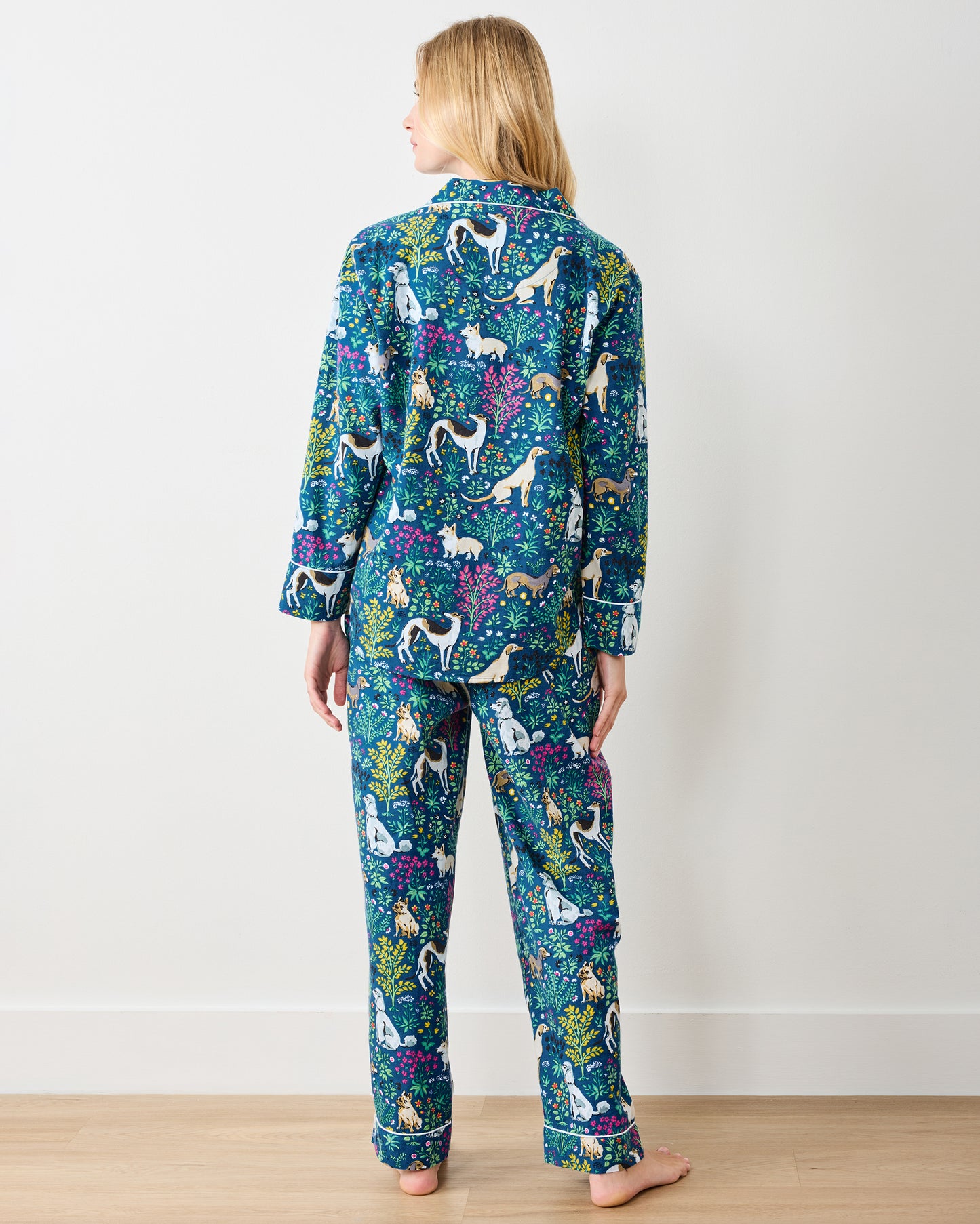 Must Love Dogs - Tall Lightweight Flannel Long PJ Set - Indigo