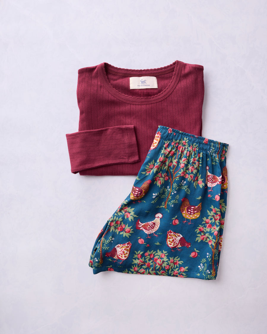 Hen House - Eco Satin Boyfriend Boxers & Pointelle Bundle - Multi - Printfresh