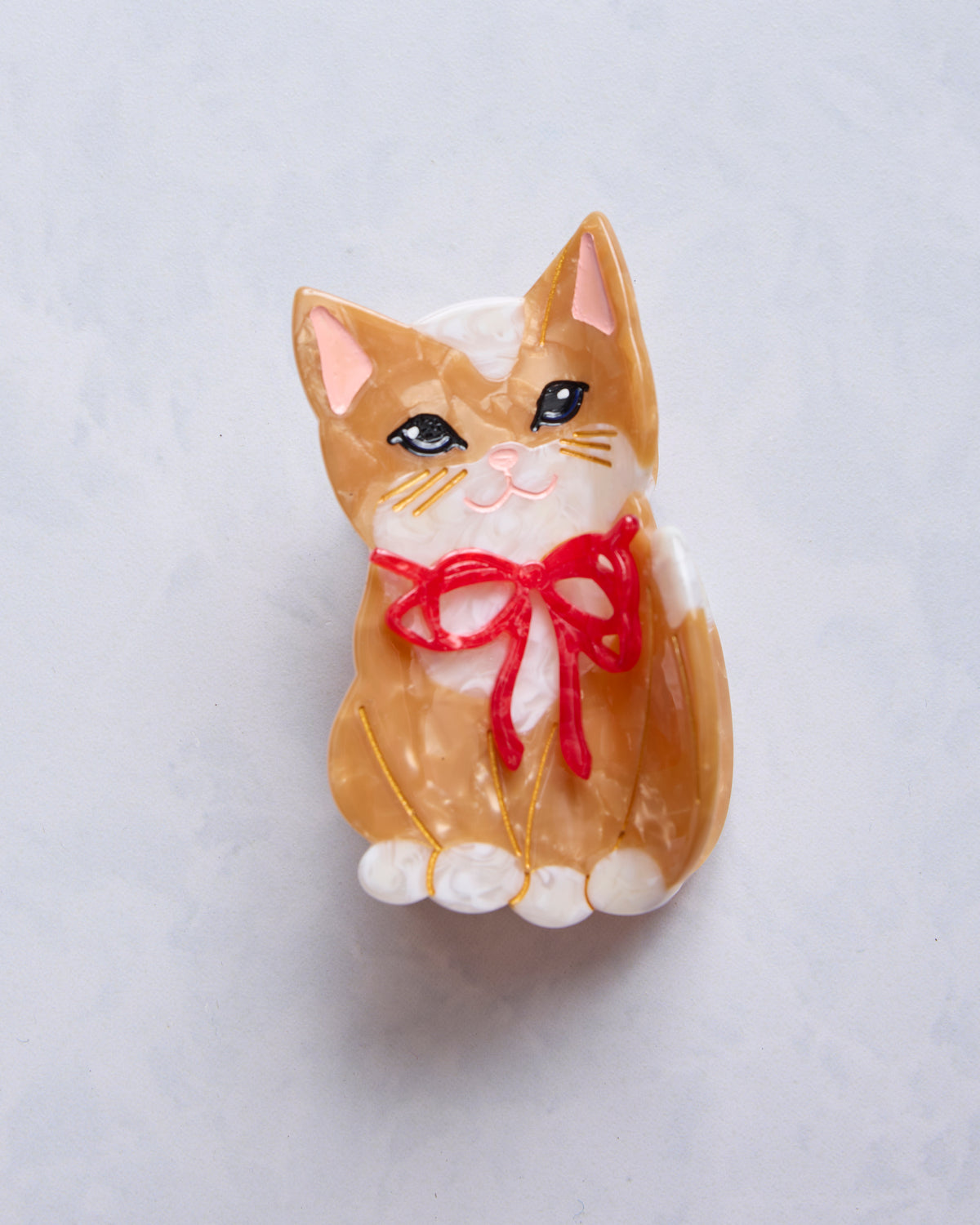 Brown Combo - Hand Painted Kitten Claw Hair Clip - Printfresh