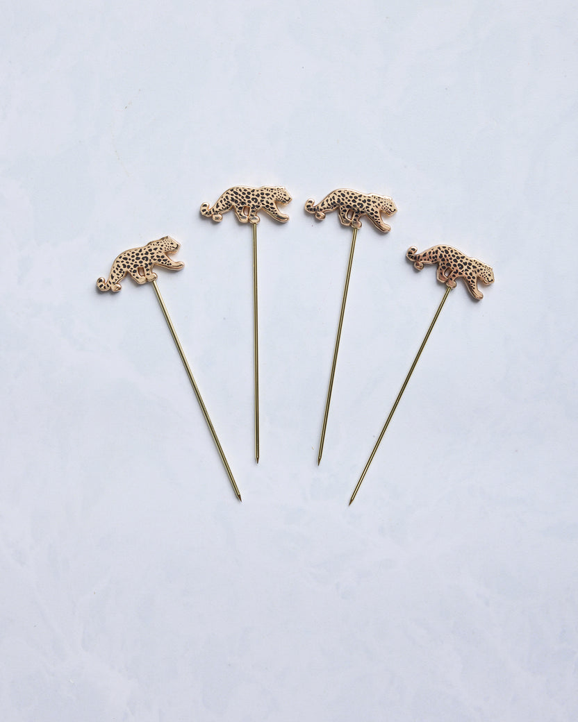 Gold - Leopard Cocktail Picks - Printfresh