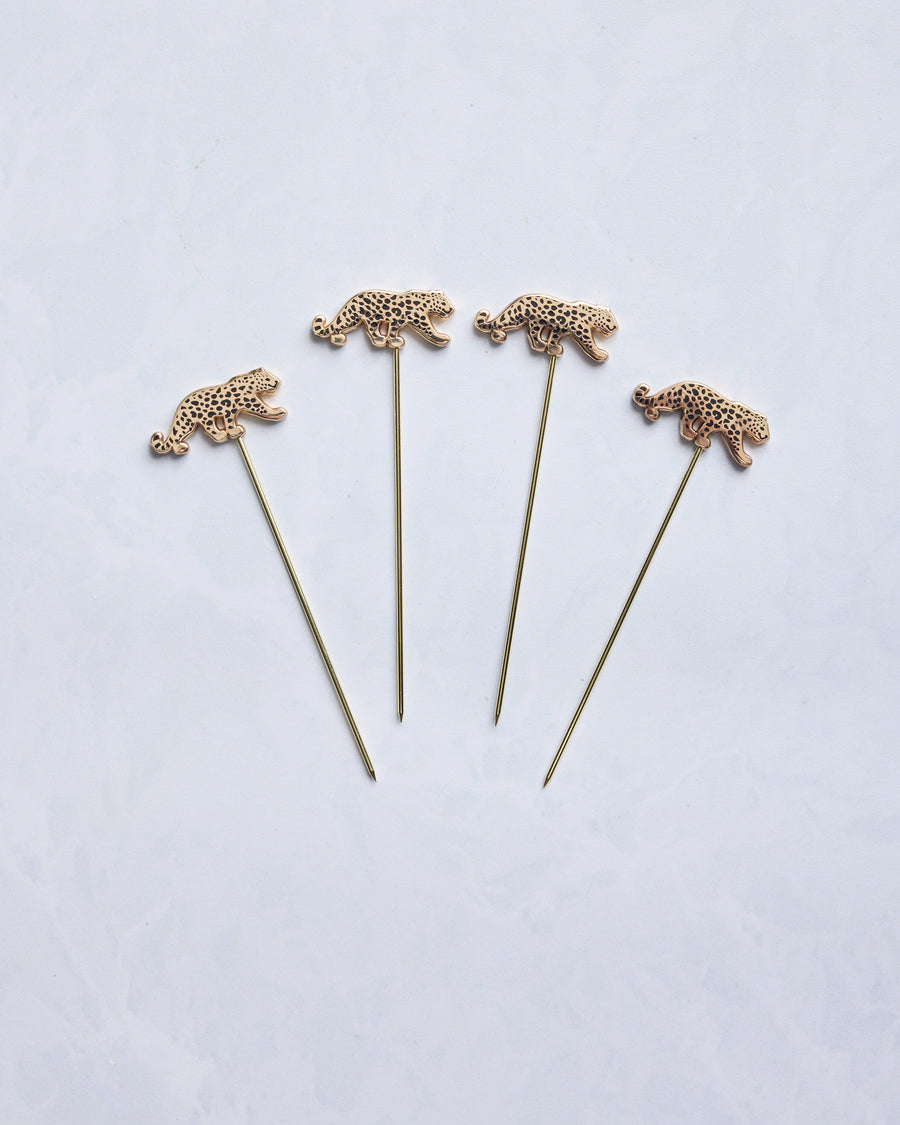 Gold - Leopard Cocktail Picks - Printfresh