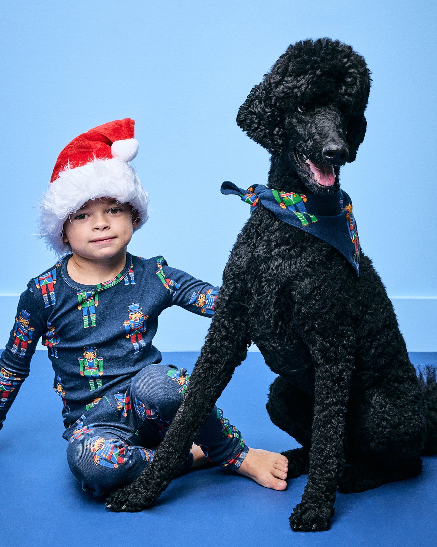 Leopard Nutcrackers - Midweight Flannel Pet Bandana - Navy - Printfresh