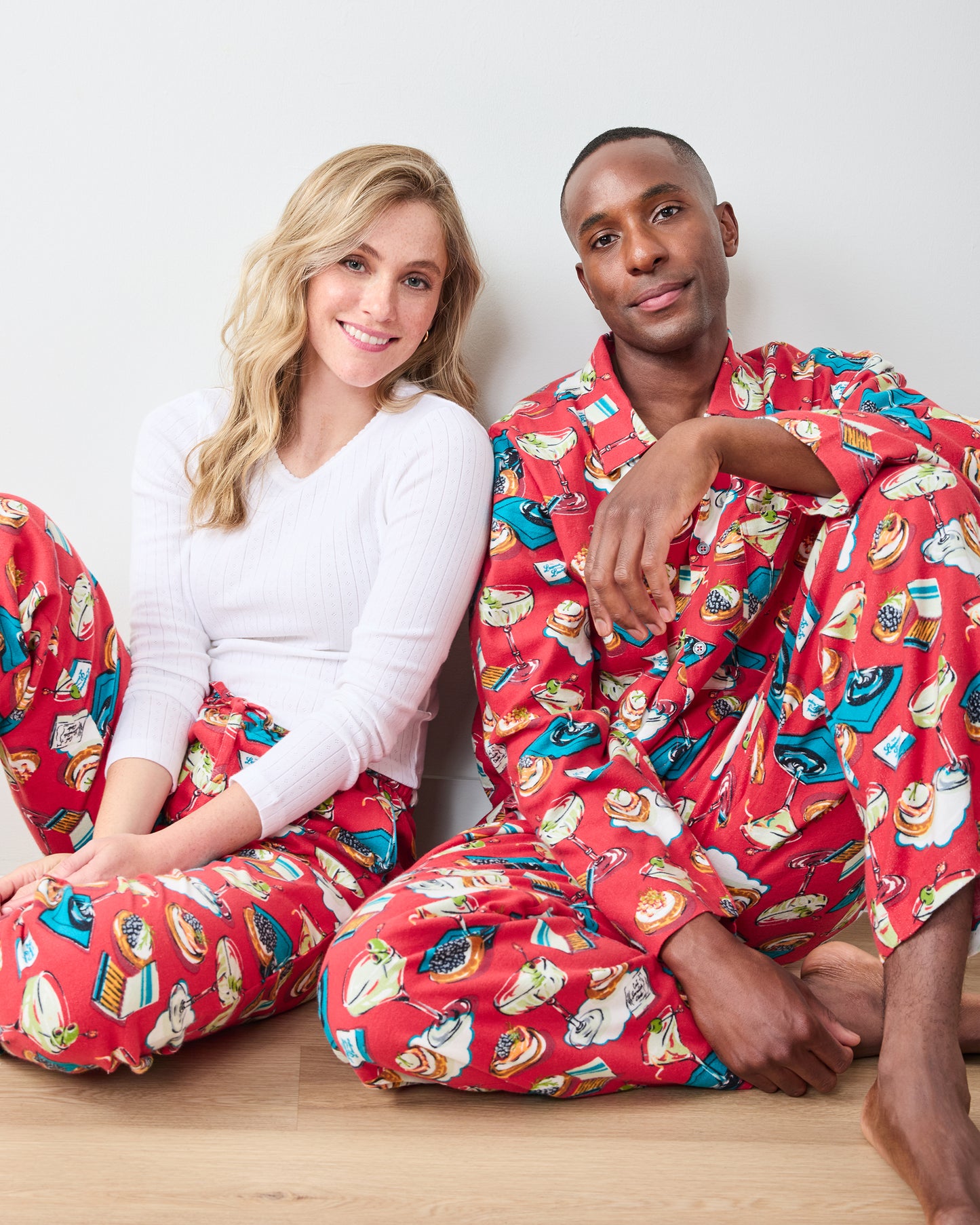 Blinis & Martinis - Tall Midweight Flannel PJ Pants - Matchbook Red