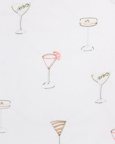 Martini Hour - Embroidered Ruffle Shorts - Cloud - Printfresh