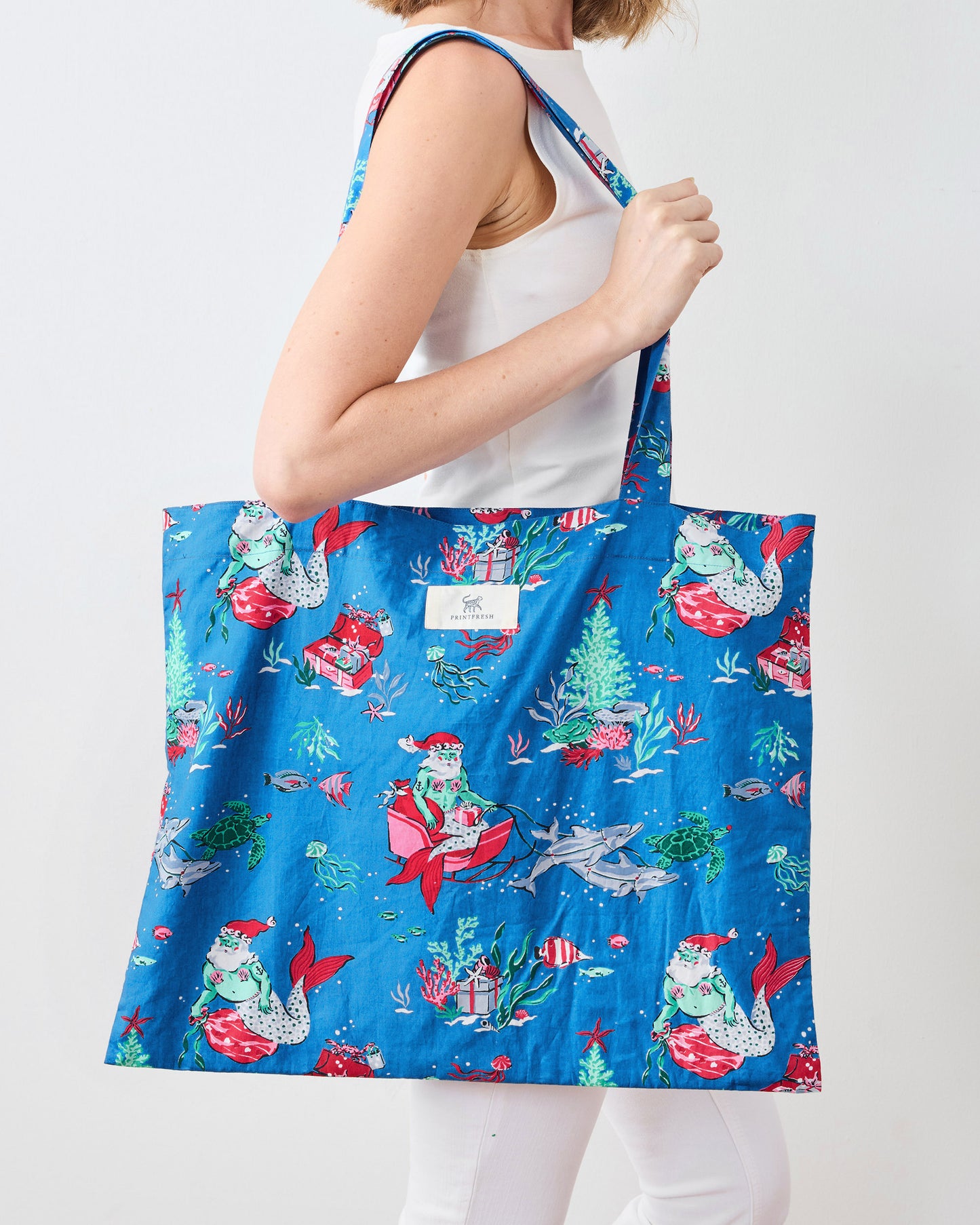 Merry Mermen - Go To Tote - Dolphin Tail - Printfresh