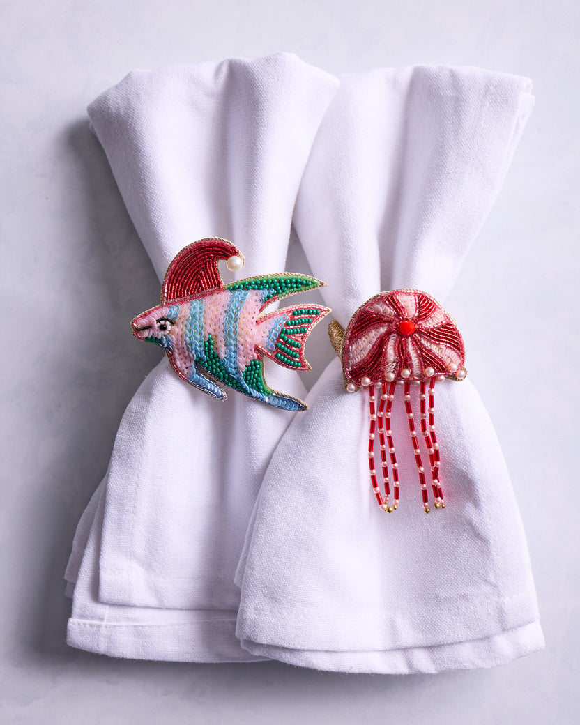 Merry Mermen - Napkin Ring Set Of 4 - Multi - Printfresh