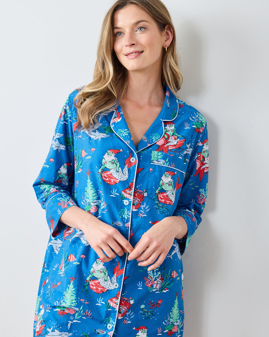 Merry Mermen - Sleep Shirt - Dolphin Tail - Printfresh