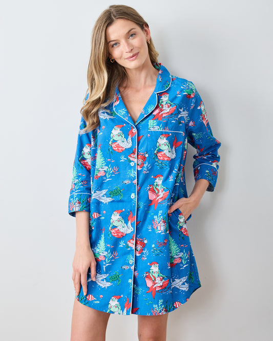 Merry Mermen - Sleep Shirt - Dolphin Tail - Printfresh