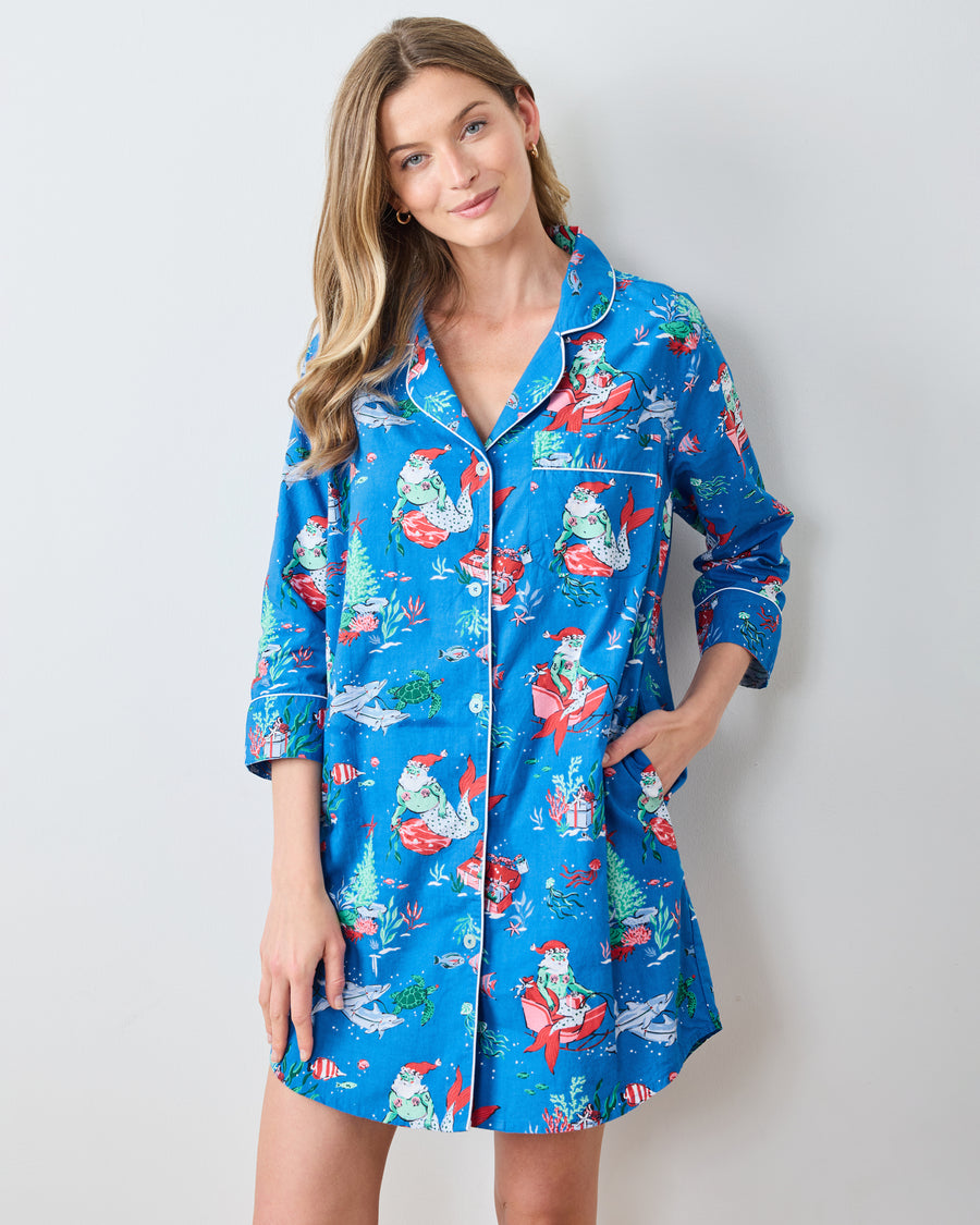 Merry Mermen - Sleep Shirt - Dolphin Tail - Printfresh