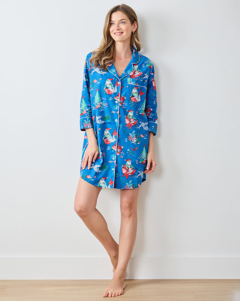 Merry Mermen - Sleep Shirt - Dolphin Tail - Printfresh