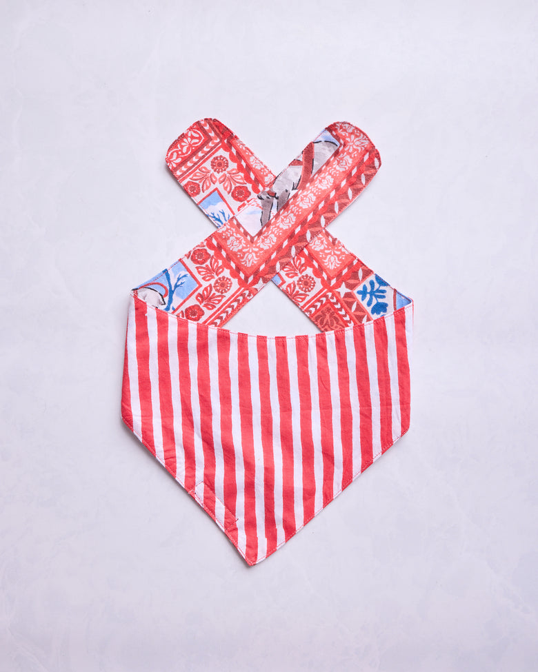 Reindeer Games - Lightweight Flannel Pet Bandana - Red Sleigh - Printfresh