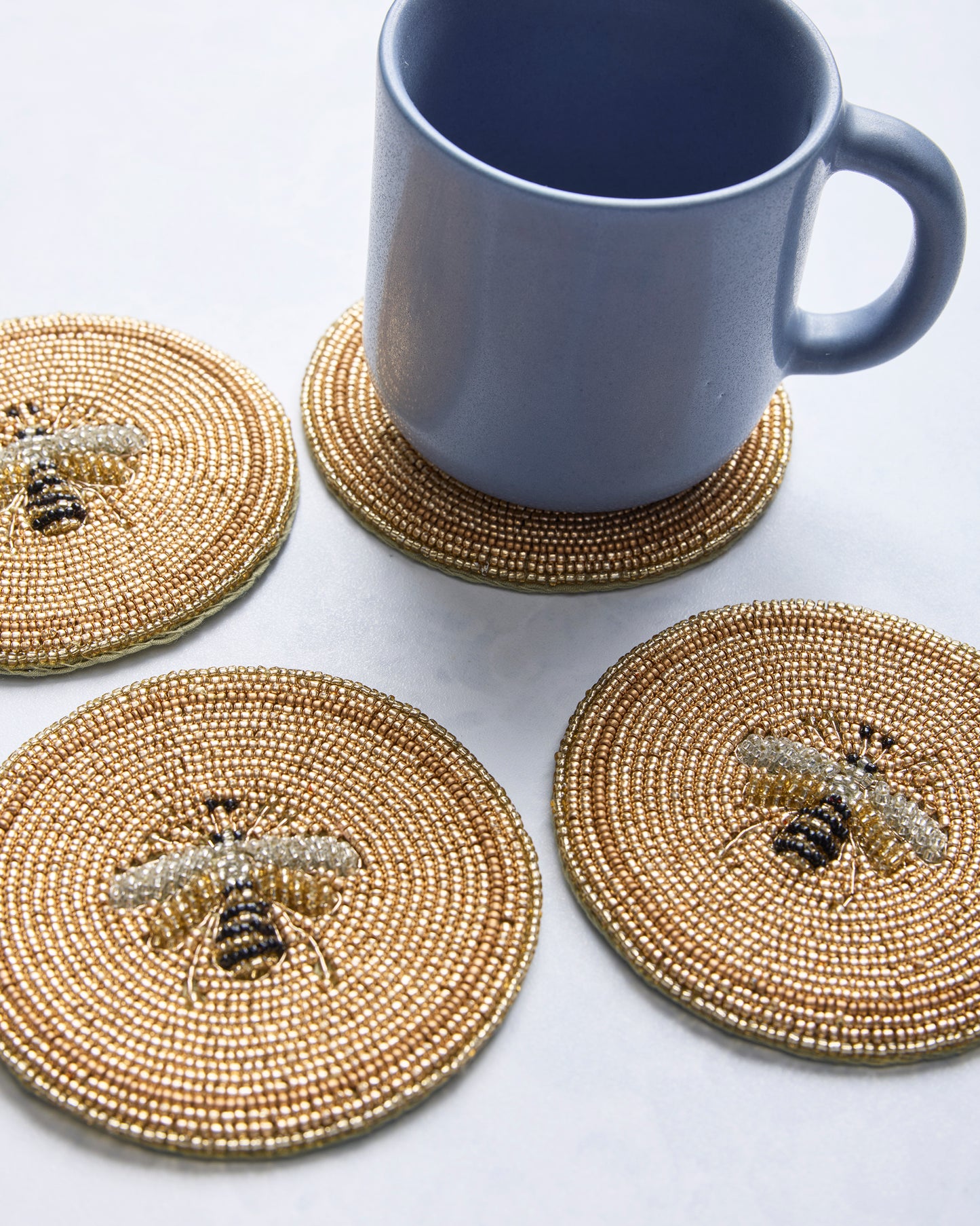 Gold Combo - Stripey Bee Coasters - Printfresh