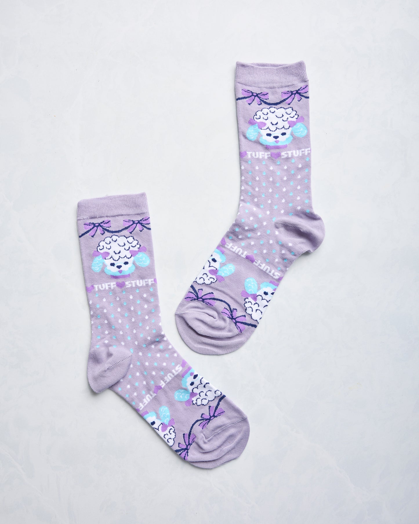 Purple Combo - Tuff Stuff Poodle Crew Socks - Printfresh