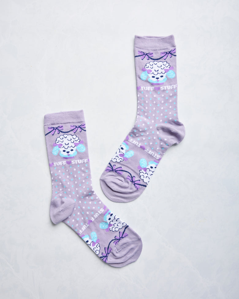Purple Combo - Tuff Stuff Poodle Crew Socks - Printfresh