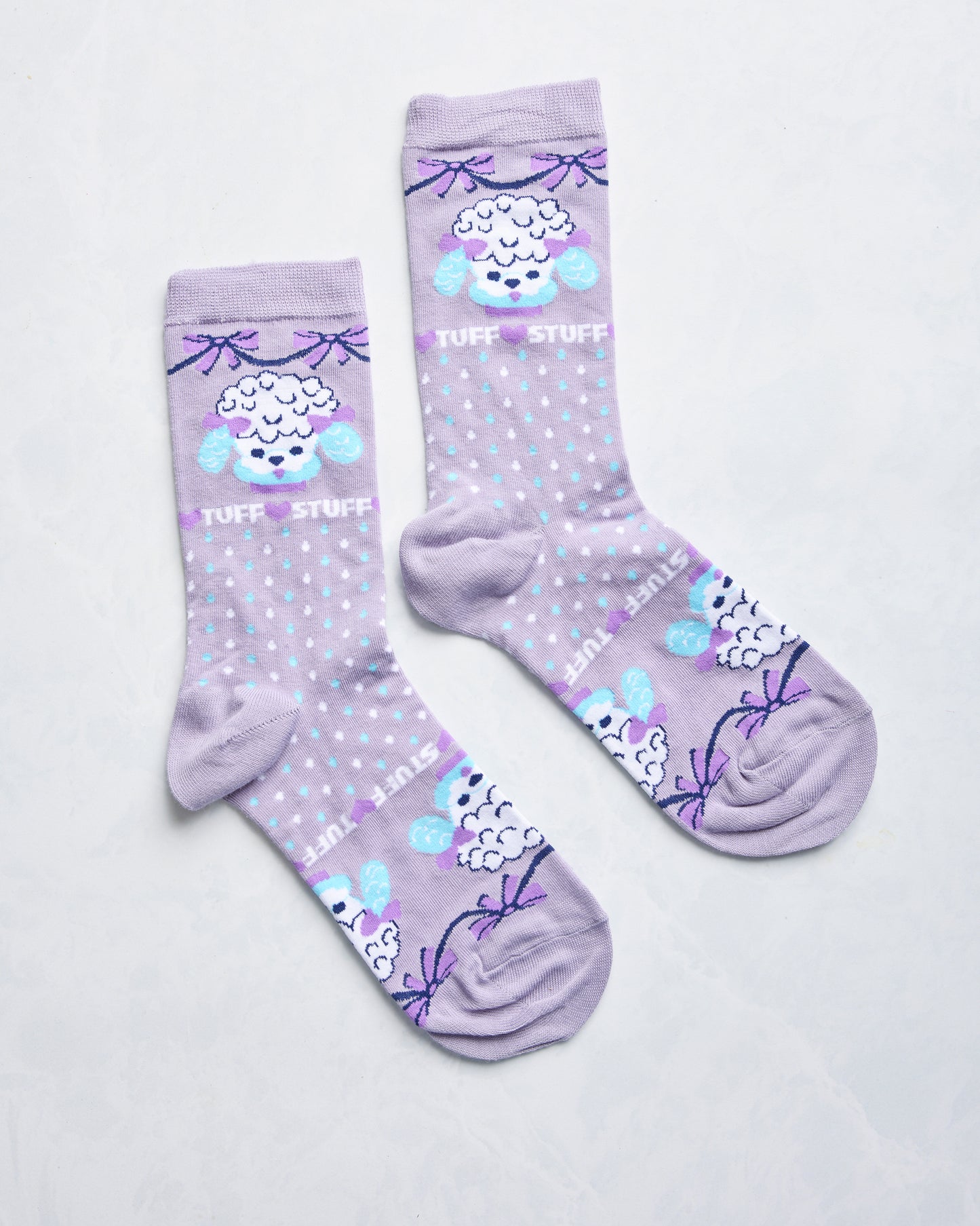 Purple Combo - Tuff Stuff Poodle Crew Socks - Printfresh