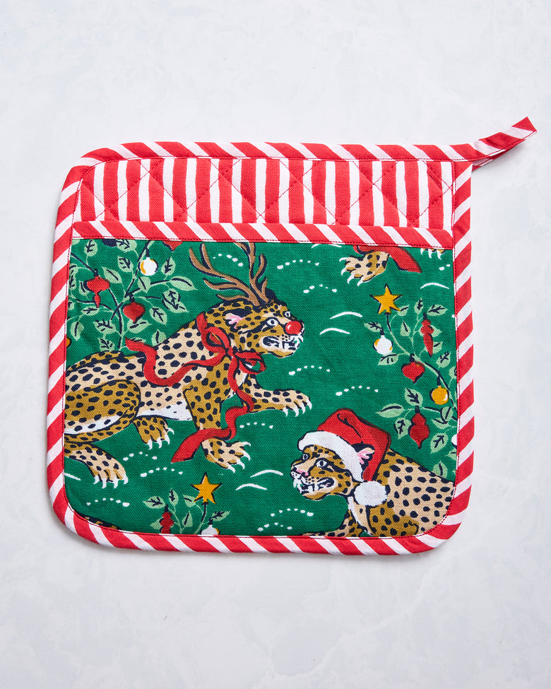 Very Merry Bagheera - Pot Holder - Mistletoe - Printfresh