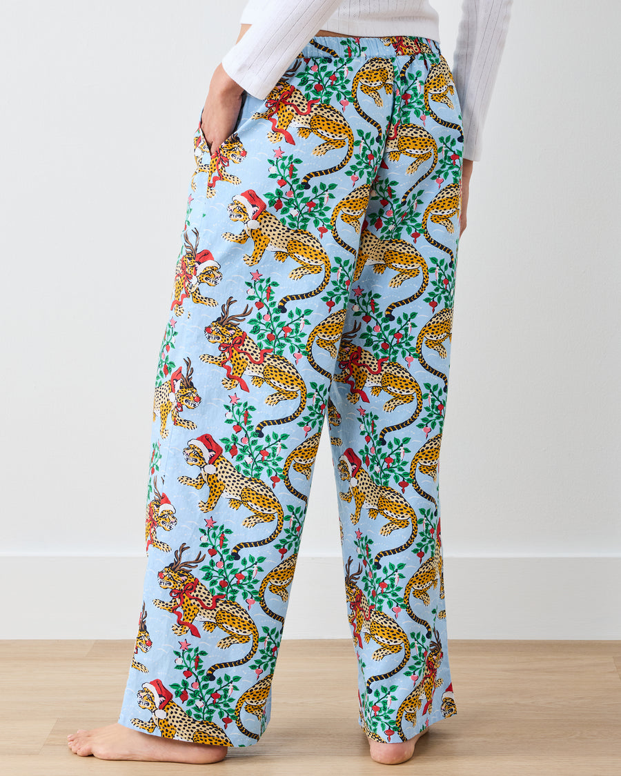 Very Merry Bagheera - Wide Leg PJ Pants - Pale Blue - Printfresh