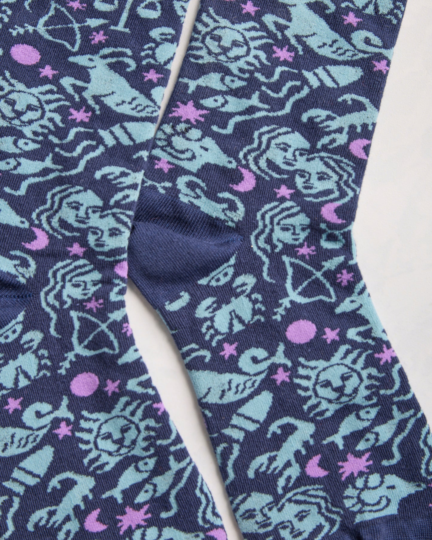 DELETE Blue - Zodiac Crew Socks - Printfresh