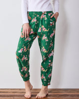 Mistletoe Kiss - Lightweight Flannel Joggers - Greenery