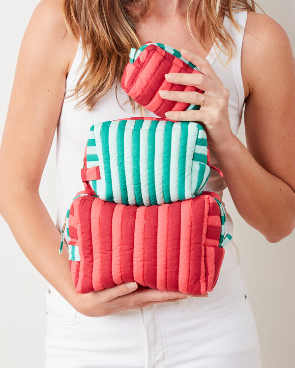 Holiday Stripes - Three's Best Pouch Set - Spearmint & Peppermint - Printfresh