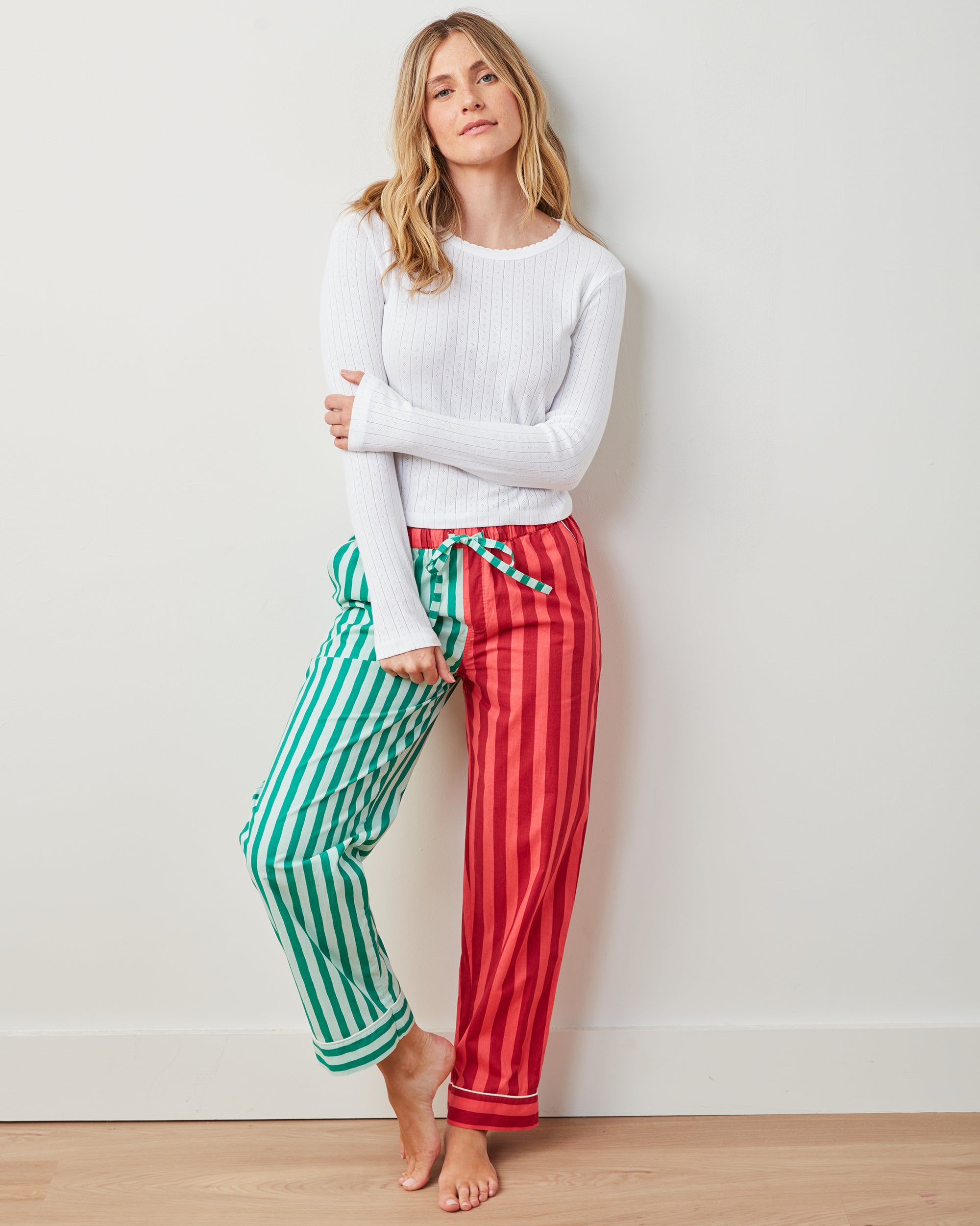 Holiday Stripes - PJ Pants - Spearmint & Peppermint - Printfresh