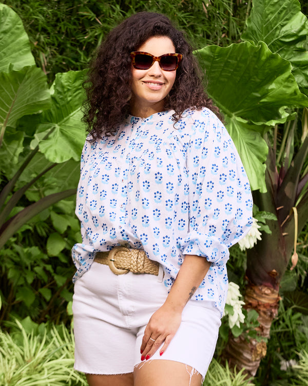 In Bloom - Birdie Blouse - Blue Cloud - Printfresh