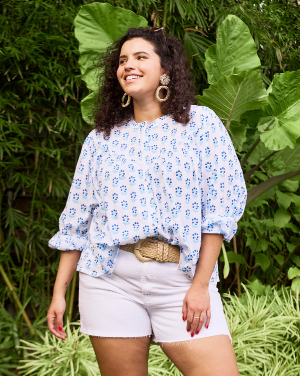 In Bloom - Birdie Blouse - Blue Cloud - Printfresh